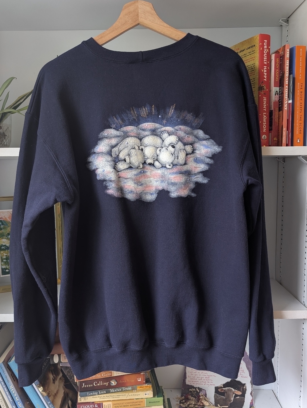 Vintage Northern Reflections Navy Polar Bear Family Sweatshirt Size Medium - Picture 8 of 8
